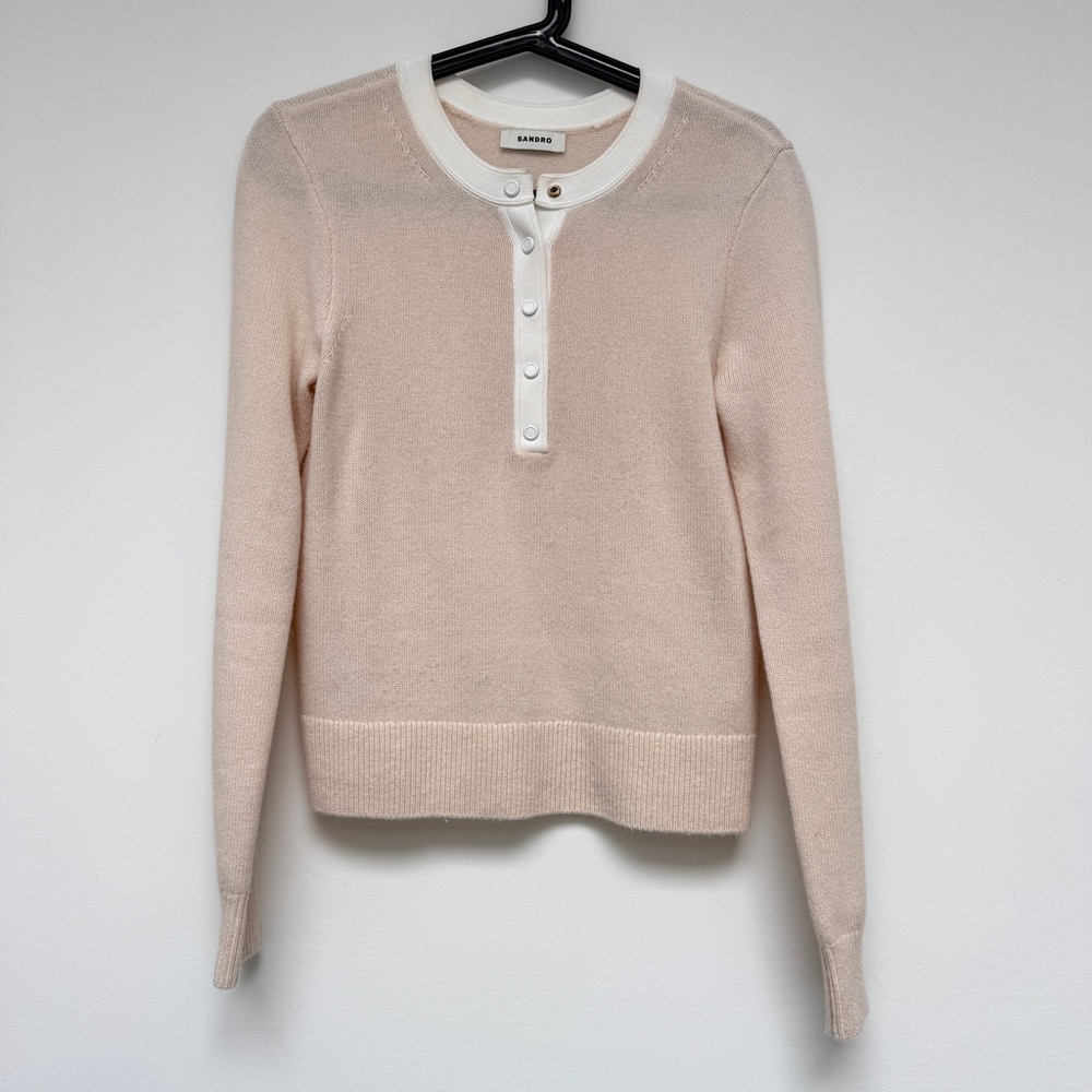 Sandro Press-Stud Placket Sweater - Picture 4 of 6